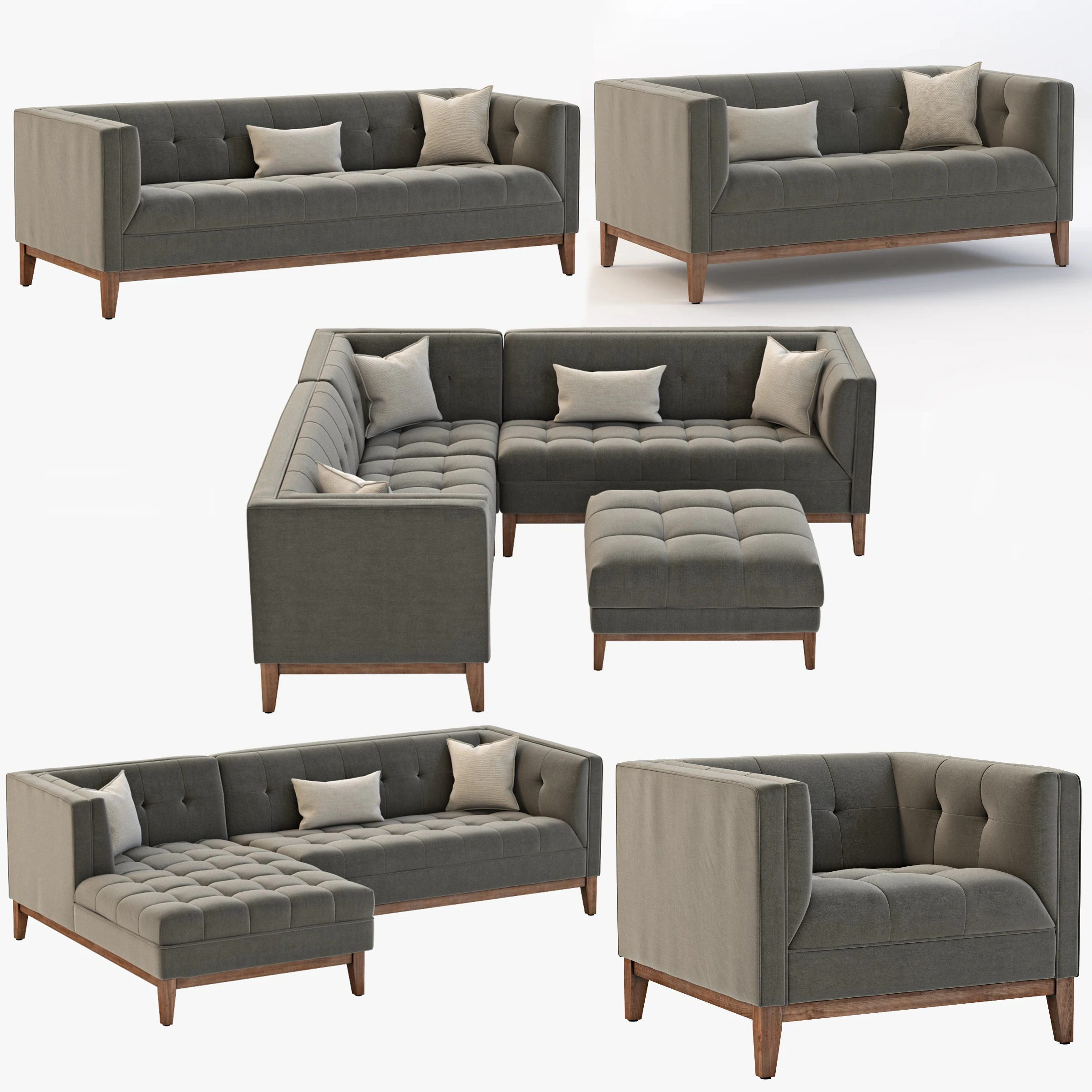 Gus Modern Sofa Collection 01 3D Model_01